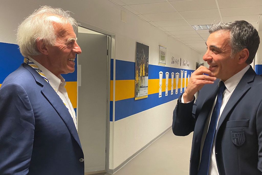 Nevio Scala e Fabio Pecchia a colloquio prima di Parma Brescia