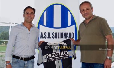Il nuovo mister del Solignano Leonardo Brusca con il ds Luca Saia Prima Categoria gir. B 2023 2024
