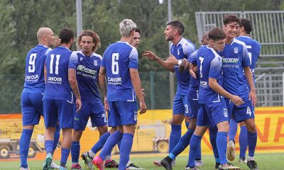 esultanza Borgo San Donnino nella partita di Coppa Italia Serie D 1° turno contro il Lentigione